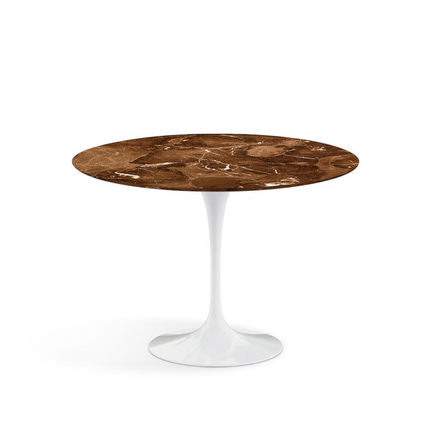 Saarinen 42" Round Dining Table Dining Tables Knoll White Espresso marble, Satin finish 