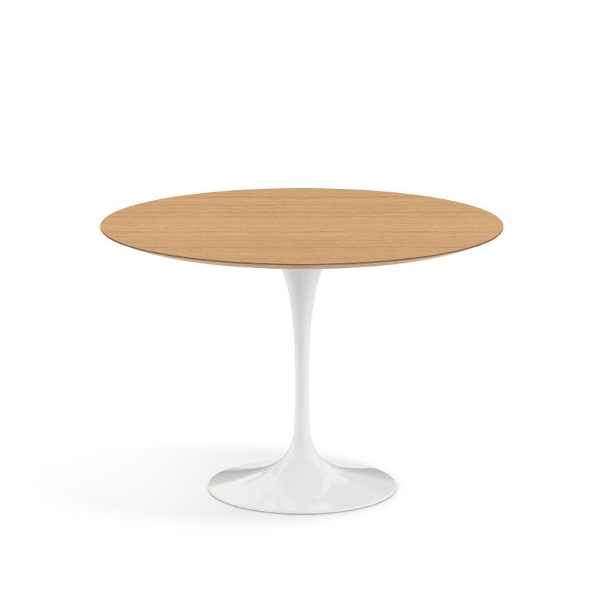 Saarinen 42" Round Dining Table Dining Tables Knoll White Light Oak Veneer 