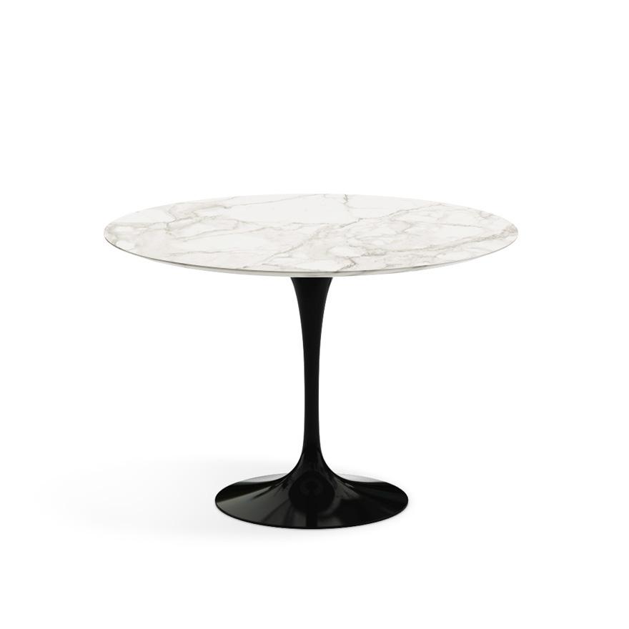 Saarinen 42" Round Dining Table Dining Tables Knoll Black Carrara Coated Marble 
