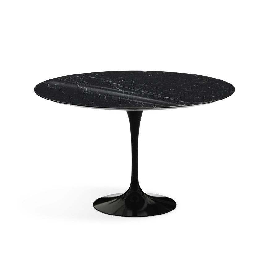 Saarinen 47" Round Dining Table Tables Knoll Nero Marquina marble, Shiny finish