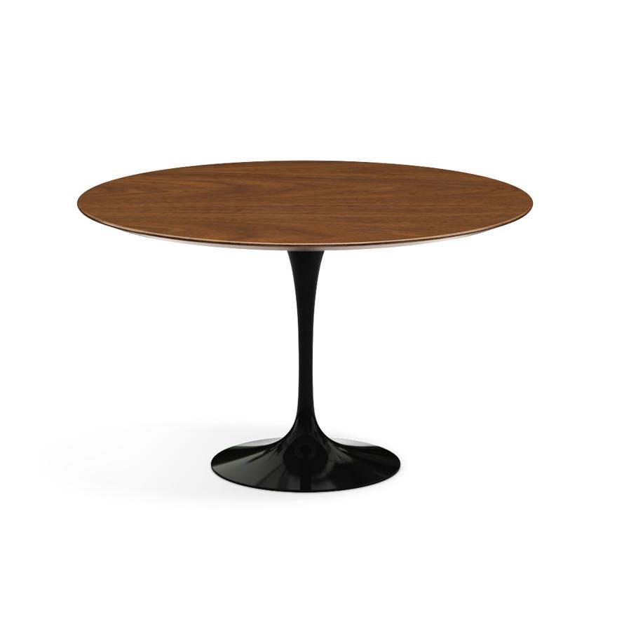 Saarinen 47" Round Dining Table Dining Tables Knoll Black Light Walnut 