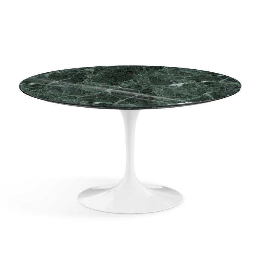 Saarinen 54" Round Dining Table Dining Tables Knoll White Verde Alpi marble, Shiny finish 