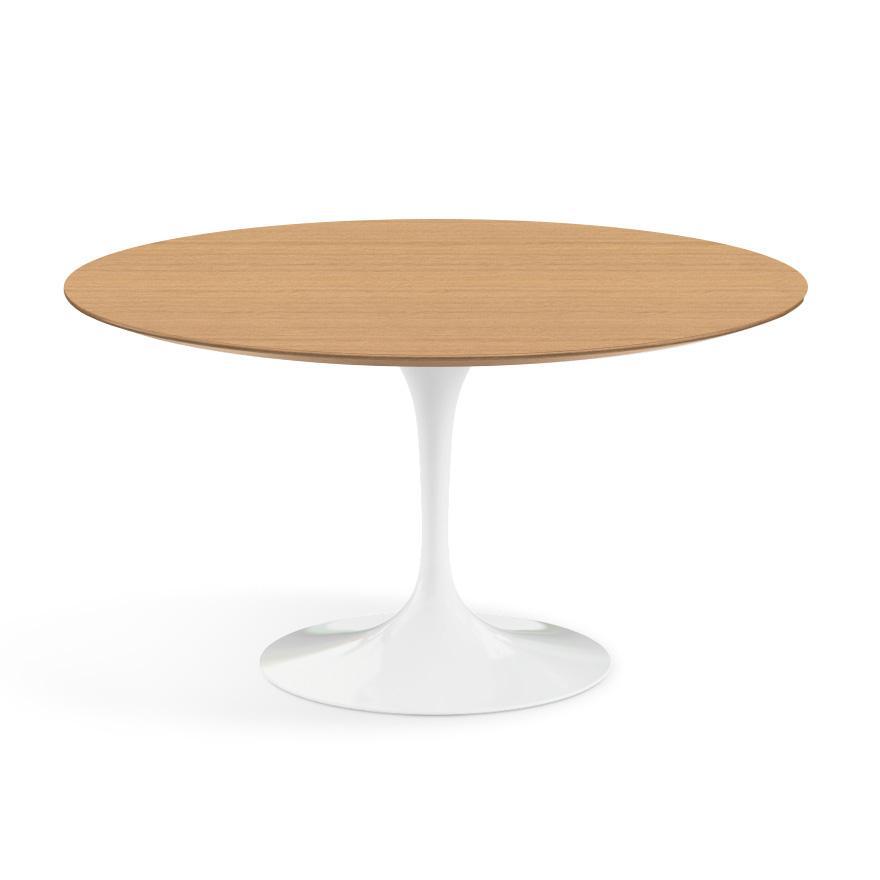 Saarinen 54" Round Dining Table Dining Tables Knoll White Light Oak 
