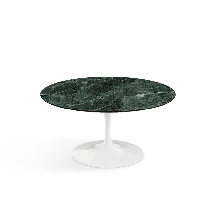 Saarinen Coffee Table - 35" Round Coffee Tables Knoll White Verde Alpi marble, Satin finish 