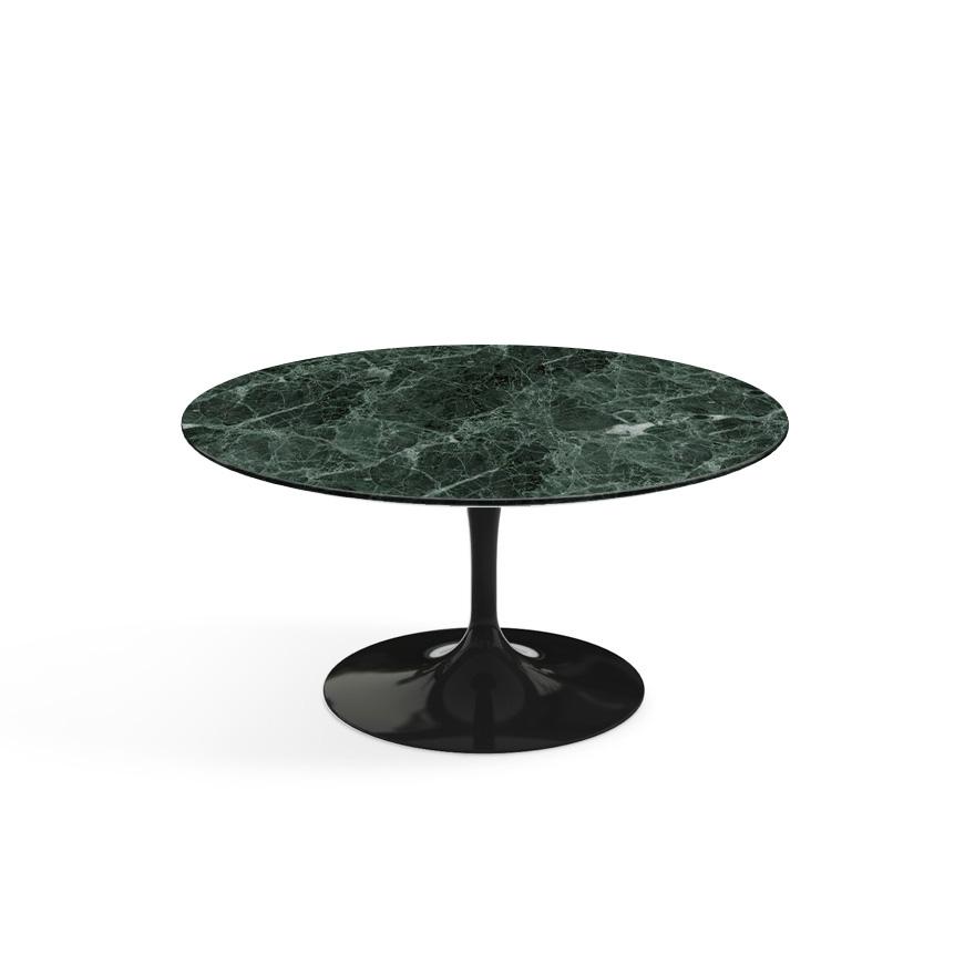 Saarinen Coffee Table - 35" Round Coffee Tables Knoll Black Verde Alpi marble, Satin finish 