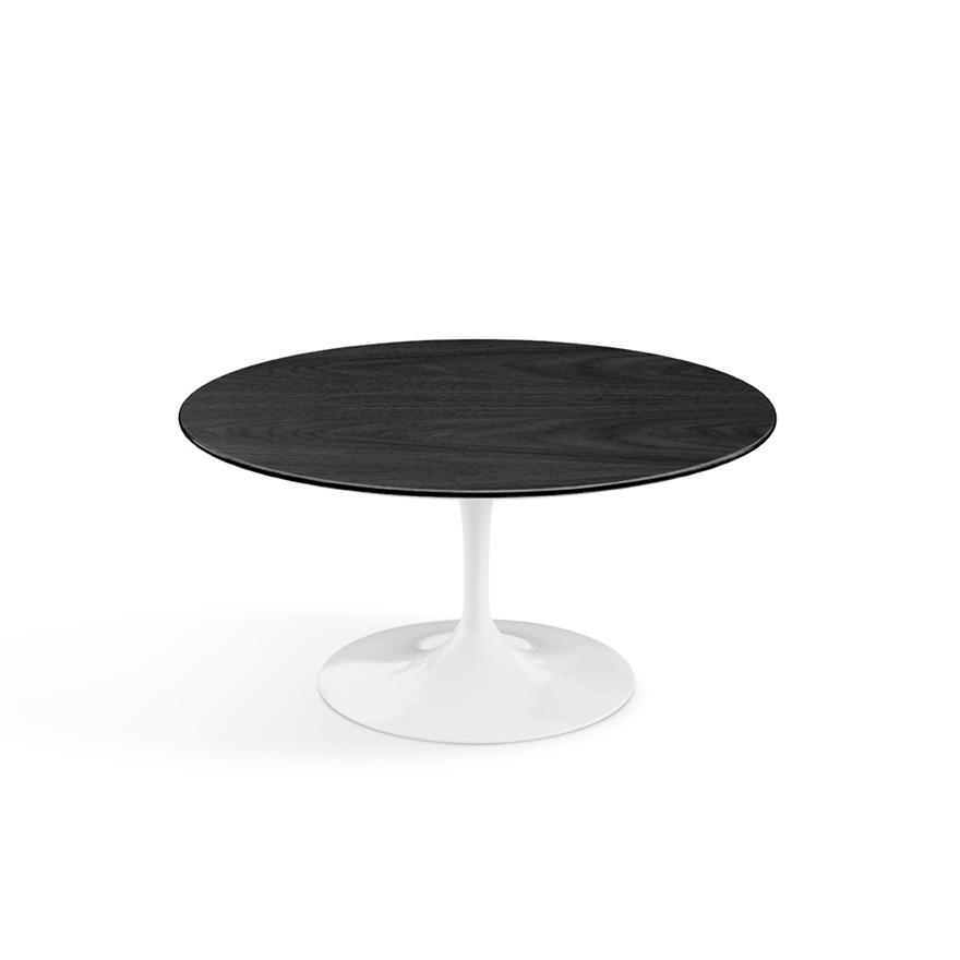 Saarinen Coffee Table - 35" Round Coffee Tables Knoll White Ebonized Walnut 