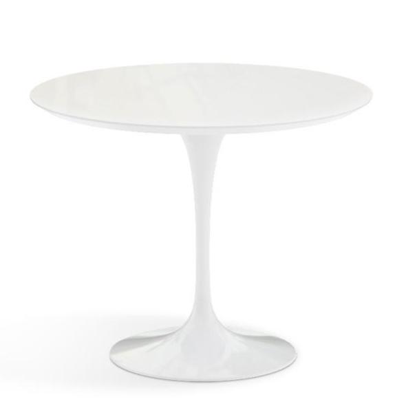Saarinen Outdoor Dining Table - 35&quot; Round Outdoors Knoll White Vetro Bianco 