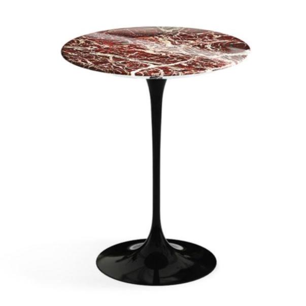 Saarinen Side Table - 16&quot; Round with Limited Edition Rosso Rubino Top side/end table Knoll Polished Rosso Rubino 