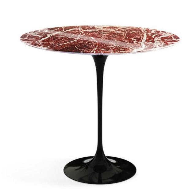 Saarinen Side Table - 22&quot; Oval with Limited Edition Rosso Rubino Top side/end table Knoll Polished Rosso Rubino 