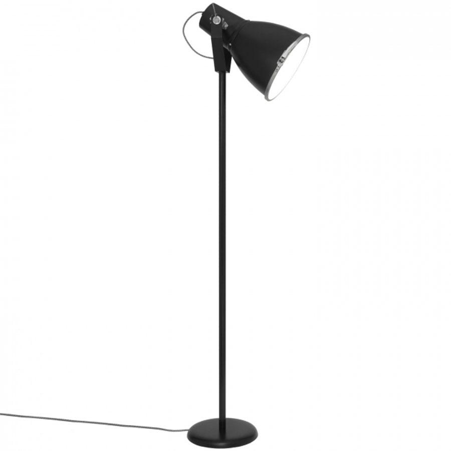 Stirrup 3 Floor Light Floor Lamps Original BTC Etched Glass Black 