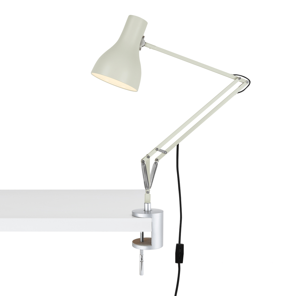 Type 75 Desk Lamp with Desk Clamp Table Lamps Anglepoise Jasmine White 
