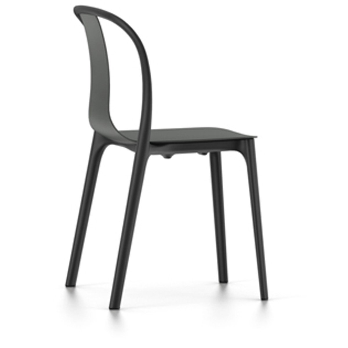Belleville Side Chair Plastic Outdoors Vitra Basalt 