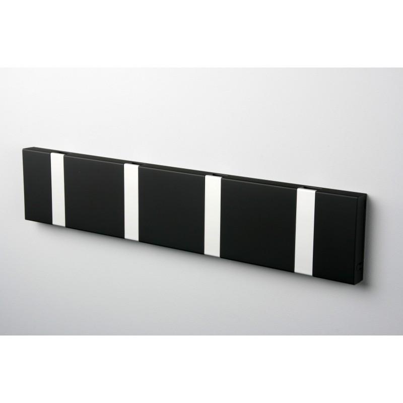 Knax Horizontal Colored Coat Hook Coat Hooks Loca 4 hooks Aluminum Soft Black