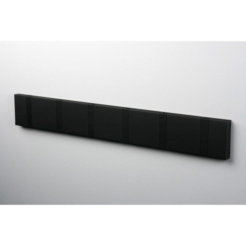 Knax Horizontal Colored Coat Hook Coat Hooks Loca 6 hooks Black Soft Black