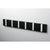 Knax Horizontal Colored Coat Hook Coat Hooks Loca 6 hooks Aluminum Soft Black