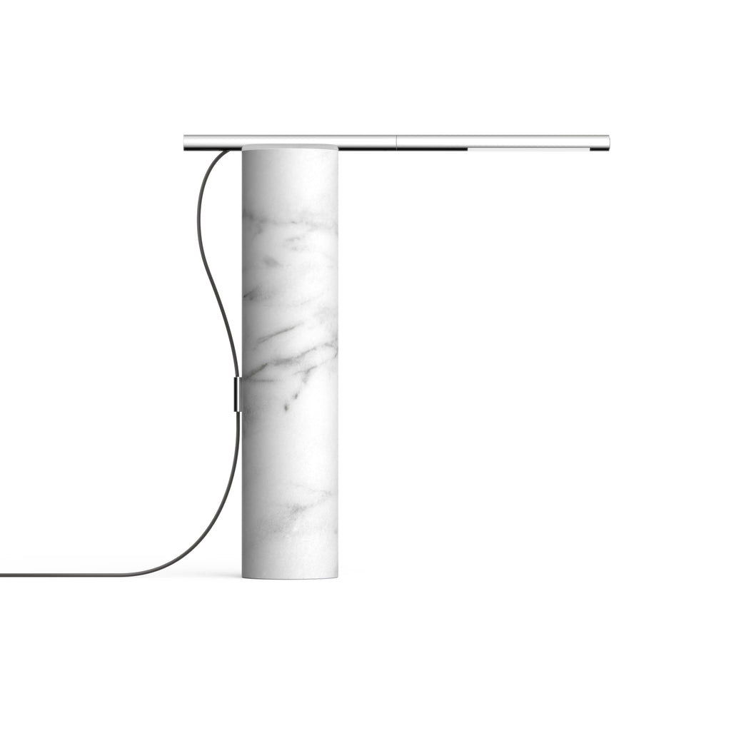 T.O Table Lamp Table Lamps Pablo White Carrara Marble Chrome 