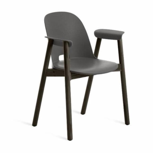 Emeco Alfi Armchair Chairs Emeco DARK GREY DARK WOOD 