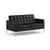 Florence Knoll Settee Sofa Knoll Volo Leather - Black 
