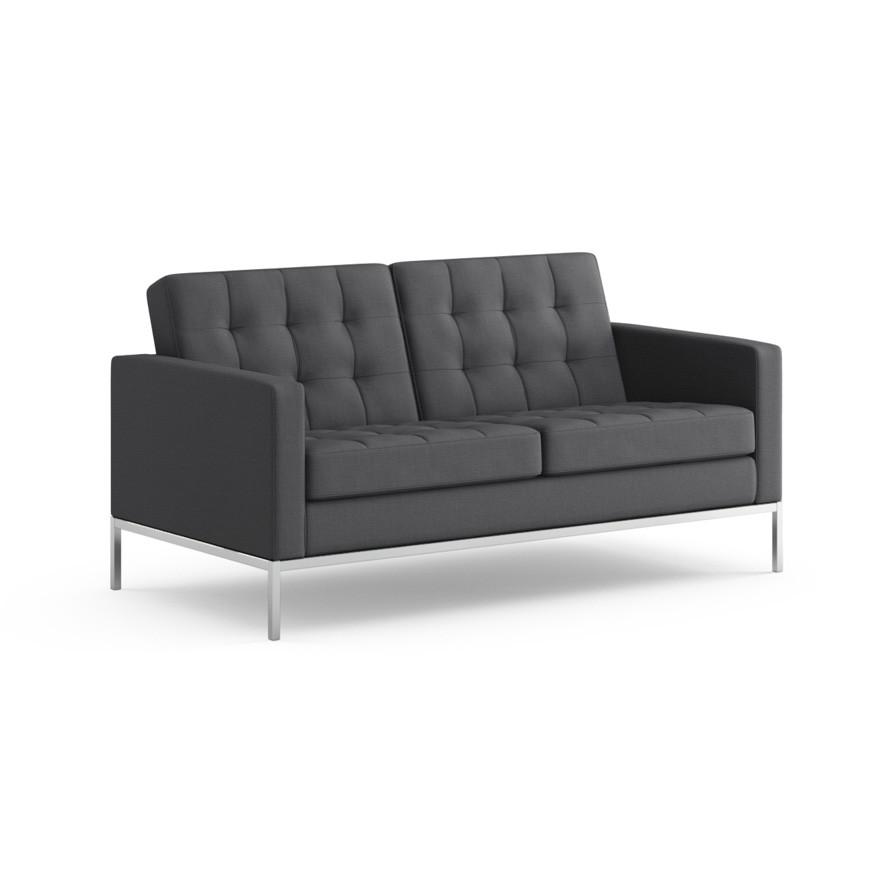 Florence Knoll Settee Sofa Knoll Hopsack - Charcoal 
