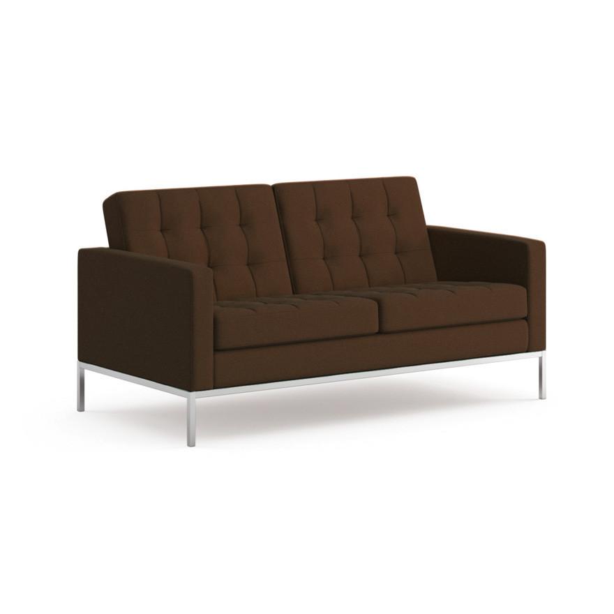 Florence Knoll Settee Sofa Knoll Ultrasuede - Brownstone 