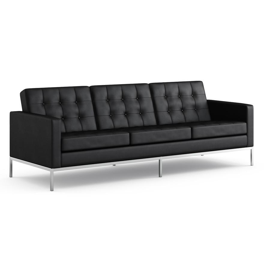 Florence Knoll Sofa Sofa Knoll Volo Leather - Black 