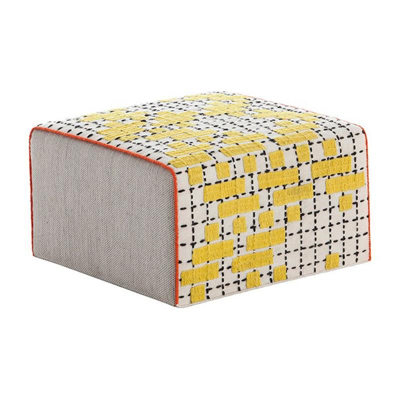 Bandas Small Pouf Pouf Gan C Yellow 