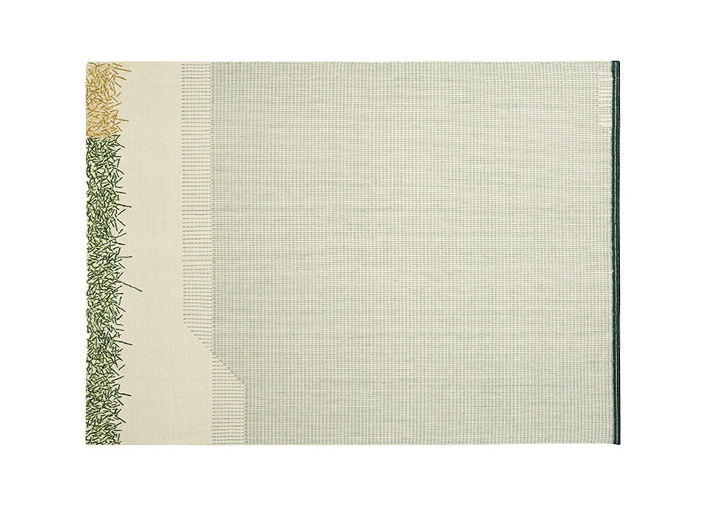 Backstitch Busy Rug Rug Gan Green 5’7&quot; x 7’11&quot; 