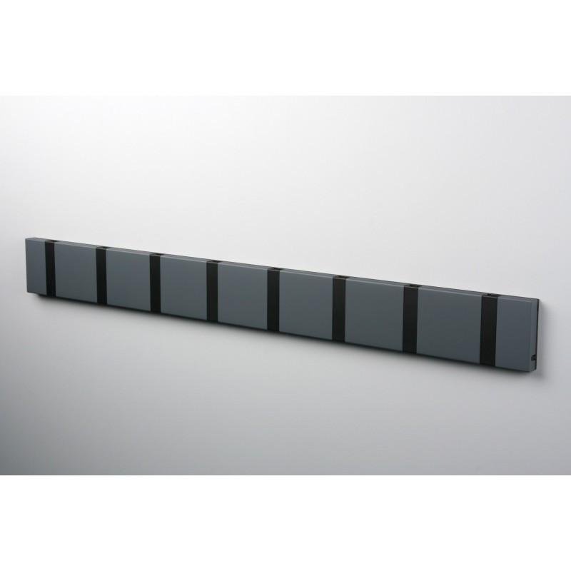 Knax Horizontal Colored Coat Hook Coat Hooks Loca 8 hooks Black Anthracite Grey