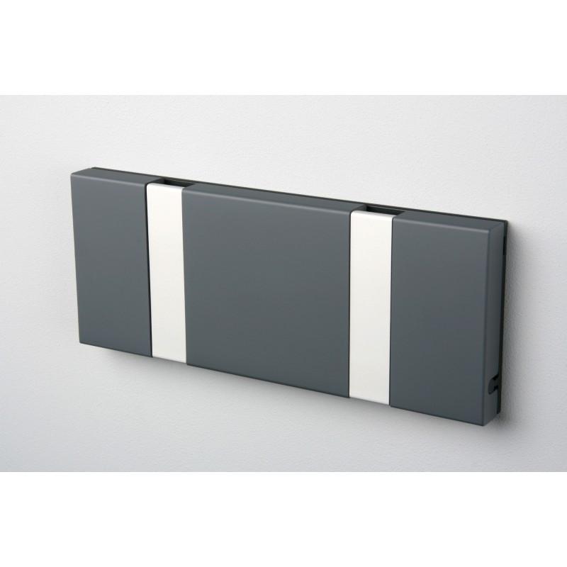 Knax Horizontal Colored Coat Hook Coat Hooks Loca 2 hooks Aluminum Anthracite Grey