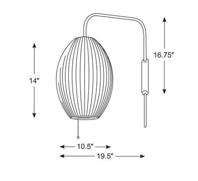 Nelson Cigar Wall Sconce wall / ceiling lamps herman miller 