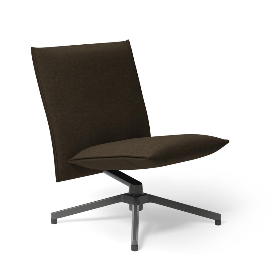 Pilot by Knoll™ - Low Back Lounge Chair lounge chair Knoll Dark Grey Painted Delite fabric - Tobacco 