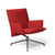 Pilot by Knoll™ - Low Back Lounge Chair with Upholstered Arms lounge chair Knoll Polished Aluminum Delite fabric - Red 