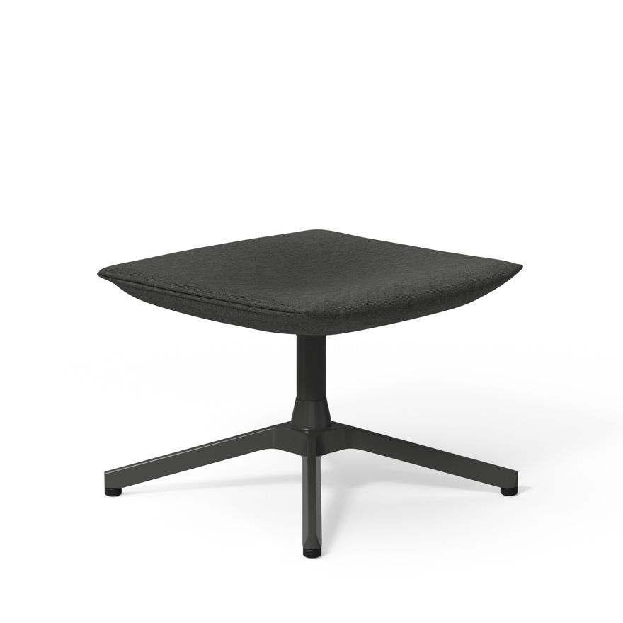 Pilot by Knoll Ottoman ottomans Knoll Dark Grey Painted Delite fabric - Charcoal 