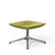 Pilot by Knoll Ottoman ottomans Knoll Polished Aluminum Ultrasuede fabric - Kiwi 