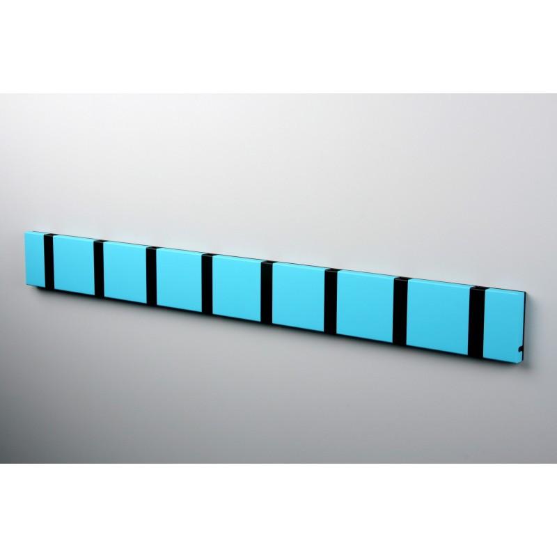 Knax Horizontal Colored Coat Hook Coat Hooks Loca 8 hooks Black Turquoise