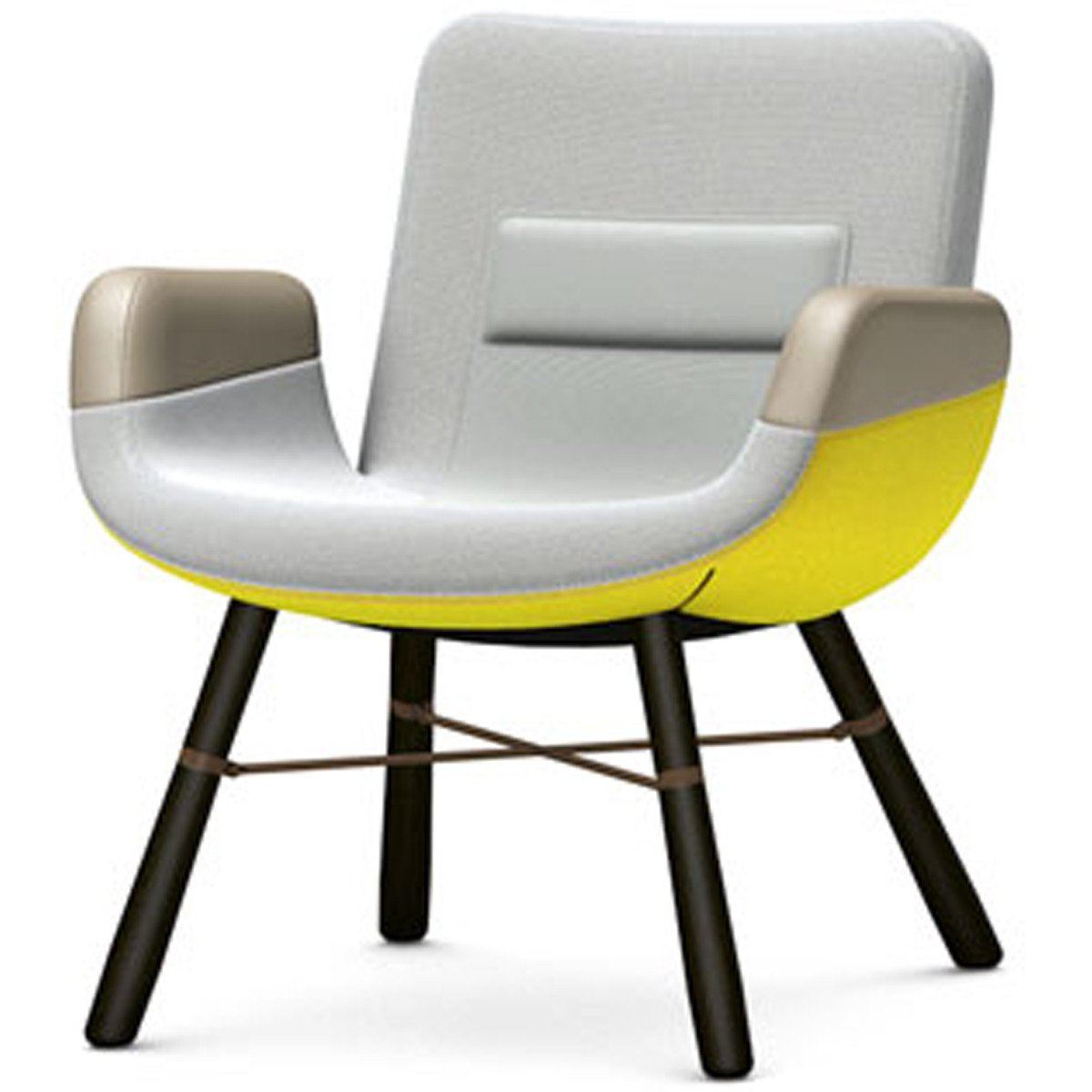 East River Lounge Chair lounge chair Vitra Fabric combination light Dark oak with protective varnish 