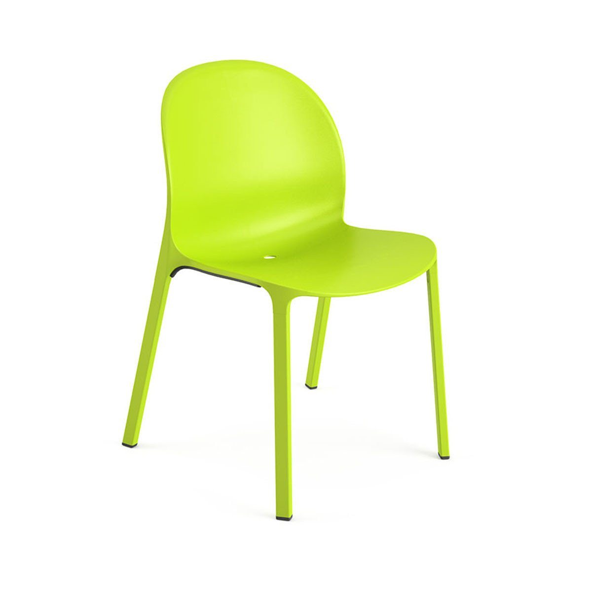 Olivares Aluminum Stacking Chair Side/Dining Knoll Lime Green 