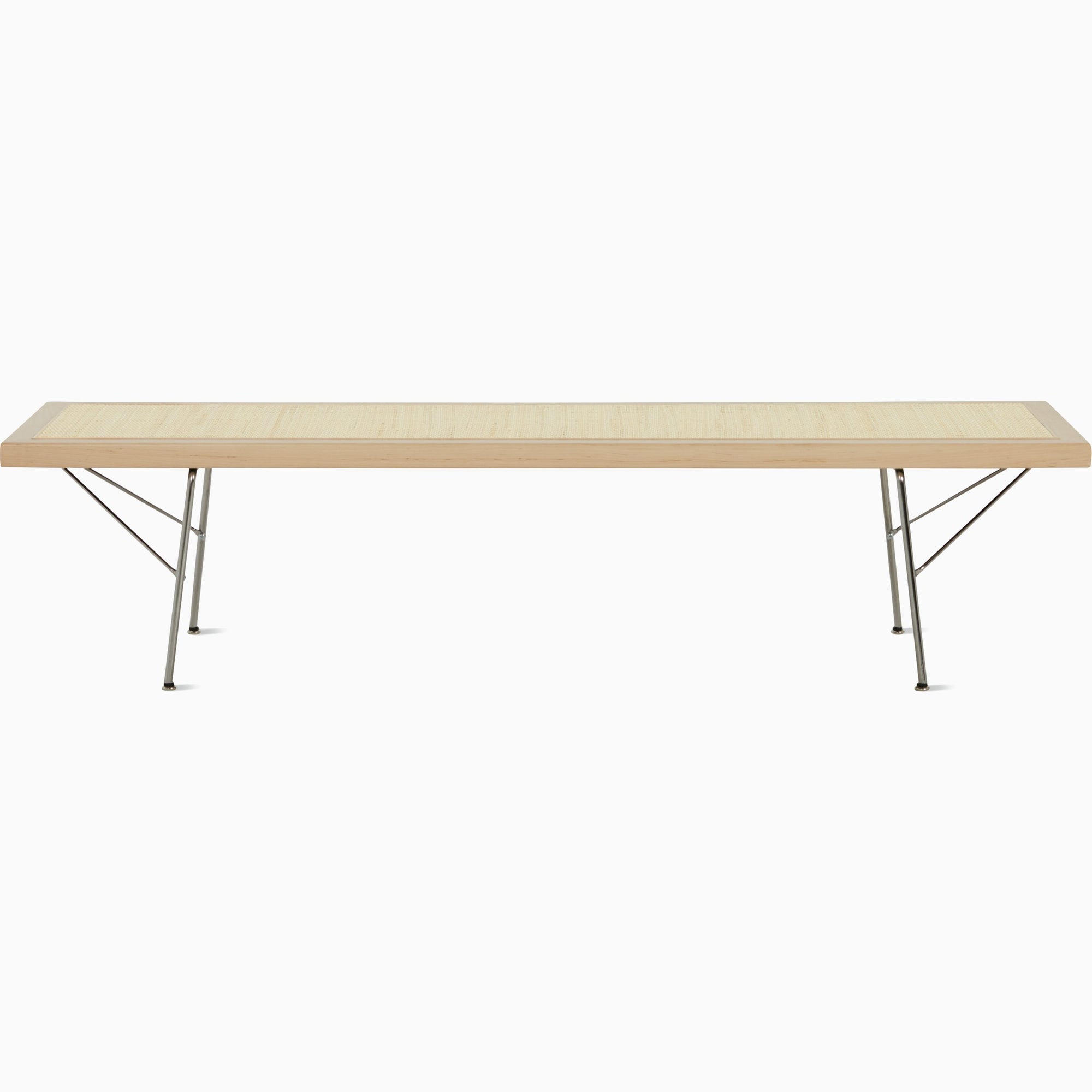 Nelson Cane Bench Benches herman miller 60 Inch Natural Maple Trivalent Chrome
