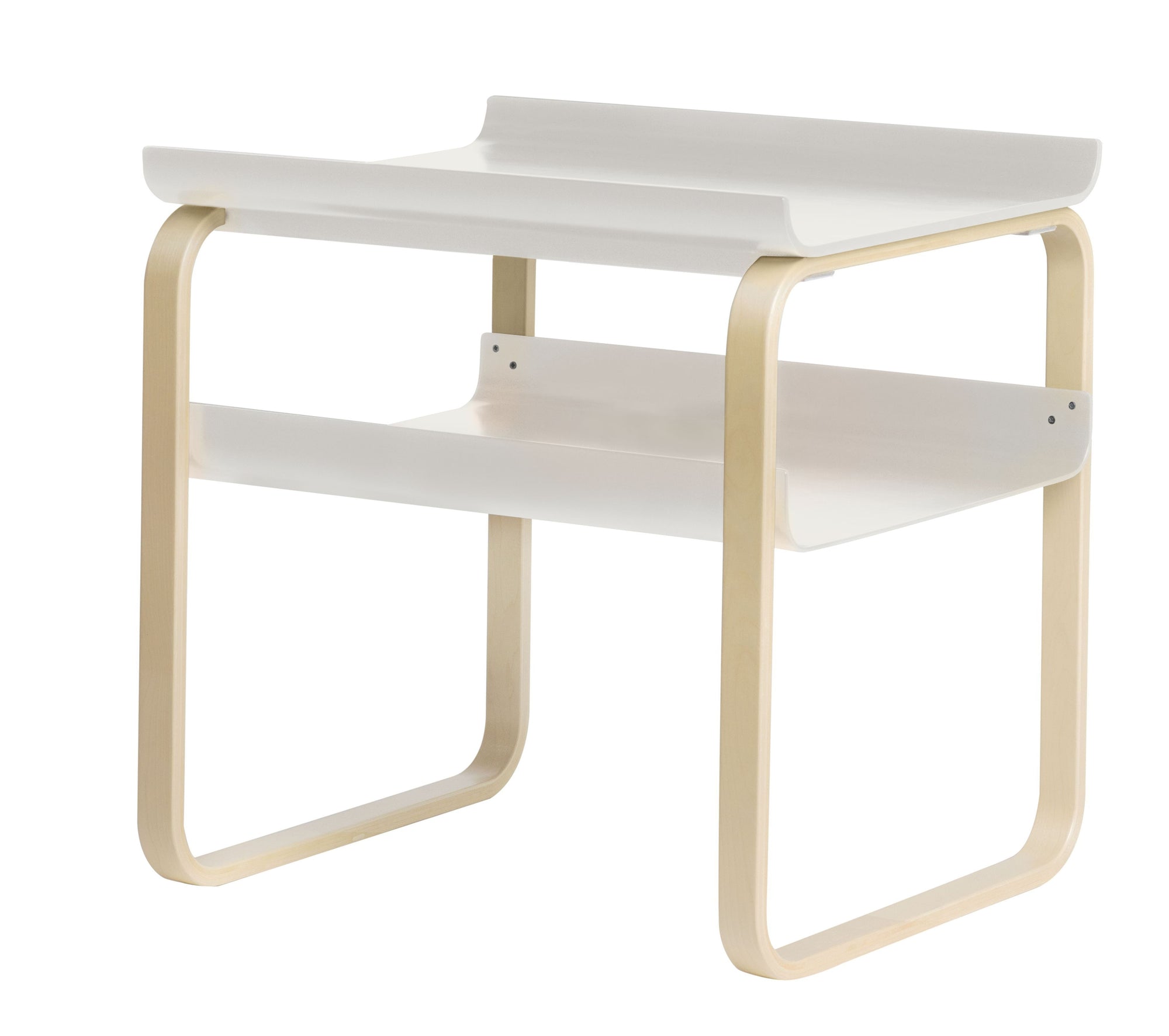 Side Table 915 side/end table Artek Natural Birch Frame/Lacquered White Shelf 