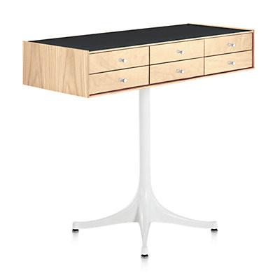 Nelson Miniature Chest 6 Drawer With Pedestal storage herman miller White Ash +$100.00 Black Studio White