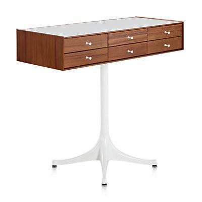 Nelson Miniature Chest 6 Drawer With Pedestal storage herman miller Teak +$500.00 Studio White Studio White