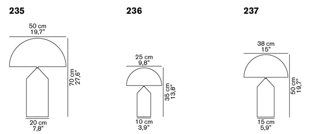Atollo Glass Table Lamp Table Lamps Oluce 