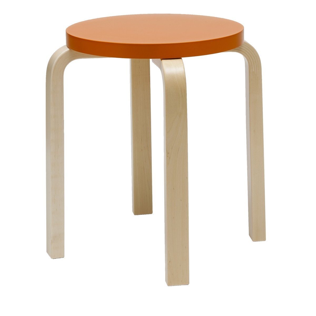 Stool E60 Stools Artek Lacquered Orange Seat 