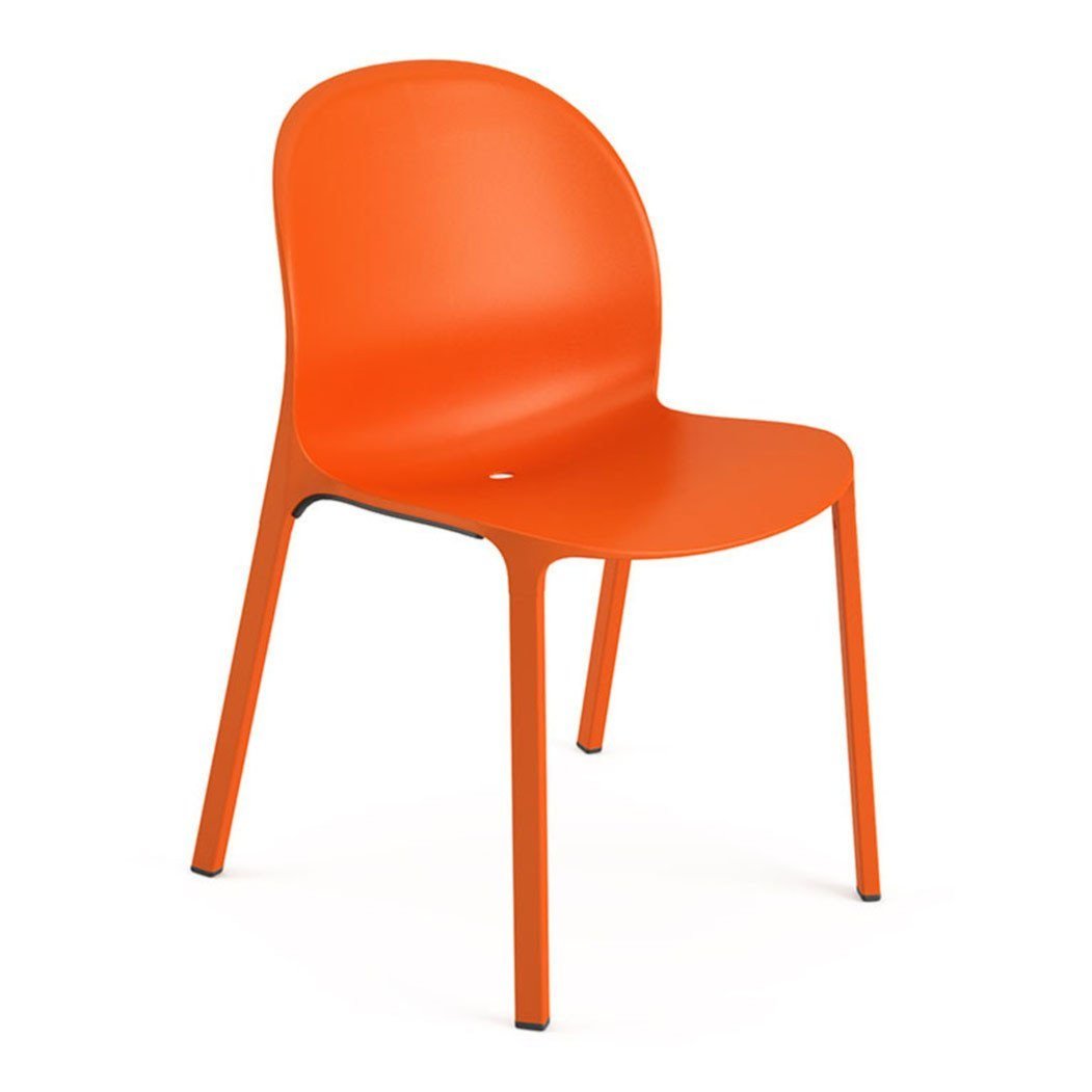 Olivares Aluminum Stacking Chair Side/Dining Knoll Orange 
