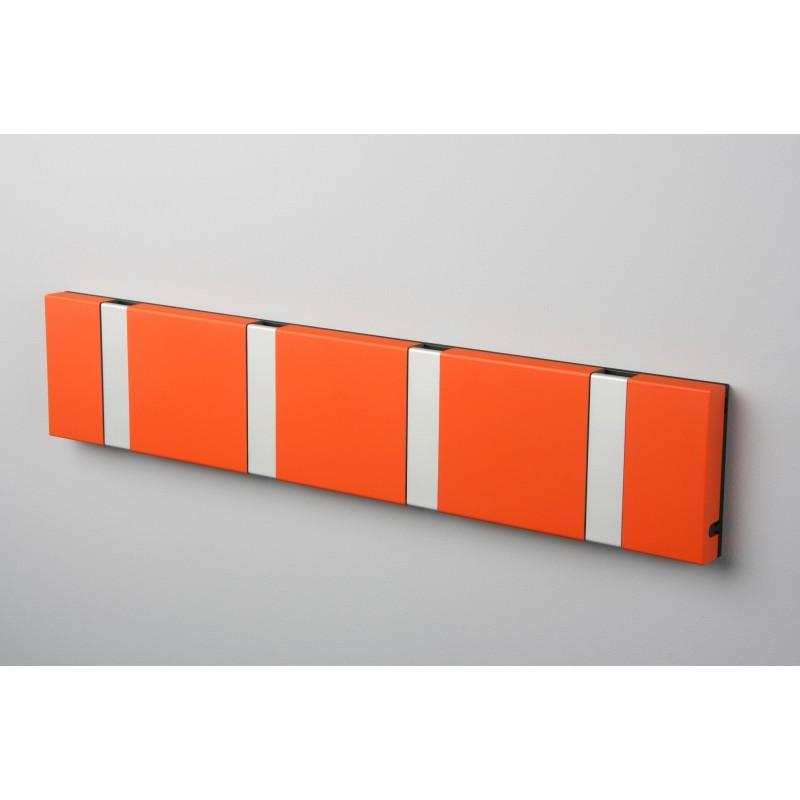 Knax Horizontal Colored Coat Hook Coat Hooks Loca 4 hooks Aluminum Hot Orange