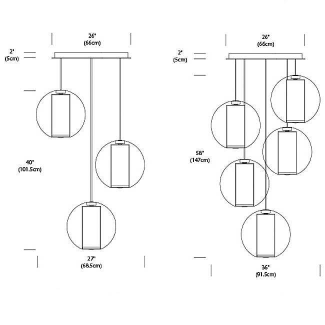Bel Occhio Multi-Light Pendant hanging light Pablo 