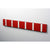Knax Horizontal Colored Coat Hook Coat Hooks Loca 6 hooks Aluminum Imperial Red