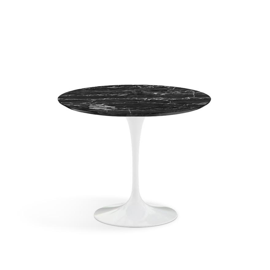 Saarinen 35" Round Dining Table Dining Tables Knoll White Portoro marble, Shiny finish 