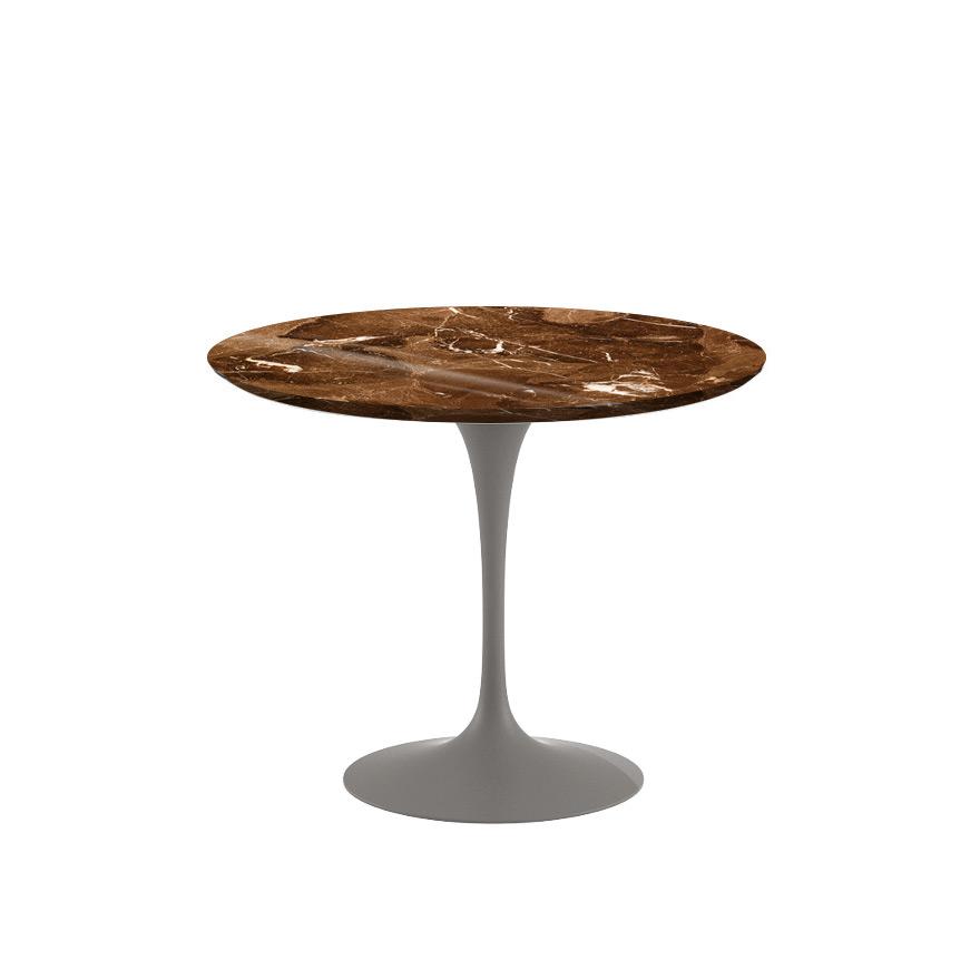 Saarinen 35" Round Dining Table Dining Tables Knoll Grey Espresso marble, Shiny finish 