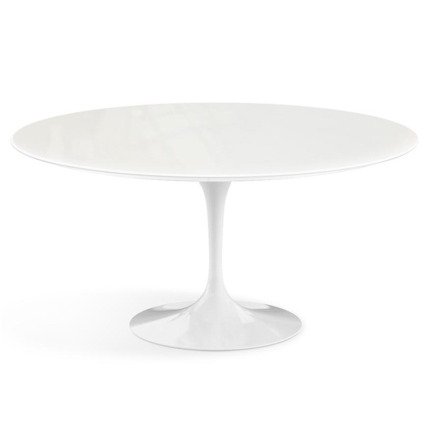 Saarinen 60" Round Dining Table Dining Tables Knoll White Vetro Bianco 